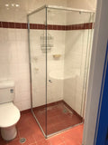 semi-framed 6 mm toughened glass chrome frame