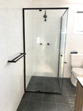 semi-framed 6 mm toughened glass matt black frame