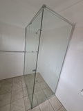 semi-framed 6 mm toughened glass chrome frame