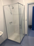 semi-framed 6 mm toughened glass chrome frame