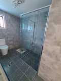 semi-framed 6 mm toughened glass chrome frame