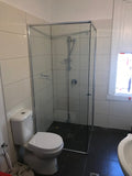 semi-framed 6 mm toughened glass chrome frame