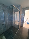 semi-framed 6 mm toughened glass chrome frame