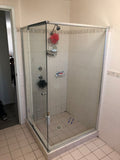 semi-framed 6 mm toughened glass chrome frame