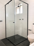 semi-framed 6 mm toughened glass matt black frame